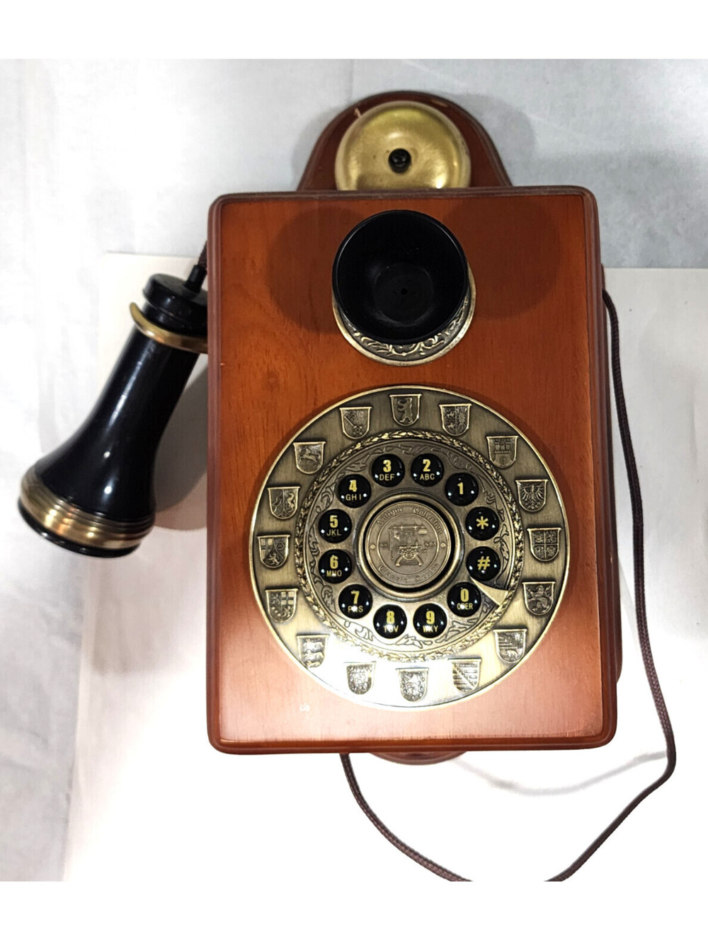 Paramount 1903 Antique Wall Reproduction Wood Telephone Model 1903 Push Button